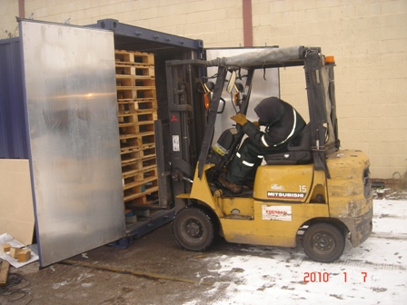 Pallets being loaded into Thermokil Kiln